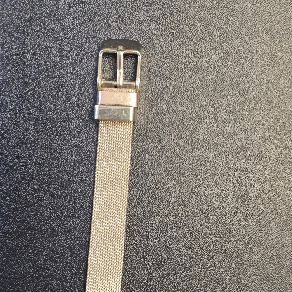 Gold-tone Crystal Accent Mesh Strap Watch, Vintage 90s.